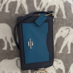 Coach Teal and Black Wristlet